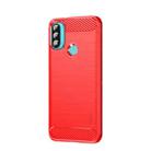 For Motorola Moto E20 / E30 / E40 MOFI Gentleness Series Brushed Texture Carbon Fiber Soft TPU Case(Red) - 1