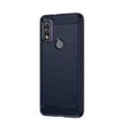 For Motorola Moto G Pure 2021 MOFI Gentleness Series Brushed Texture Carbon Fiber Soft TPU Case(Blue) - 1