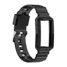 For Fitbit Charge 3 SE Silicone One Body Armor Watch Band(Black) - 1