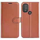 For Motorola Moto G Power 2022 Litchi Texture Horizontal Flip Protective Case with Holder & Card Slots & Wallet(Brown) - 1