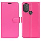 For Motorola Moto G Power 2022 Litchi Texture Horizontal Flip Protective Case with Holder & Card Slots & Wallet(Rose Red) - 1