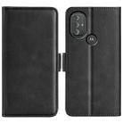 For Motorola Moto G Power 2022 Dual-side Magnetic Buckle Horizontal Flip Leather Case with Holder & Card Slots & Wallet(Black) - 1