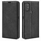 For Motorola Moto G Power 2022 Retro-skin Magnetic Suction Phone Leather Case with Holder & Card Slots & Wallet(Black) - 1