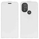 For Motorola Moto G Power 2022 R64 Texture Single Vertical Flip Leather Phone Protective Case with Card Slots & Photo Frame(White) - 1