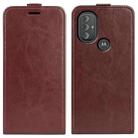 For Motorola Moto G Power 2022 R64 Texture Single Vertical Flip Leather Phone Protective Case with Card Slots & Photo Frame(Brown) - 1