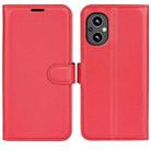 For OnePlus Nord N20 5G Litchi Texture Horizontal Flip Protective Case with Holder & Card Slots & Wallet(Red) - 1