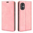 For OnePlus Nord N20 5G Retro-skin Magnetic Suction Leather Case with Holder & Card Slots & Wallet(Pink) - 1