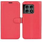 For OnePlus 10 Pro 5G Litchi Texture Horizontal Flip Protective Case with Holder & Card Slots & Wallet(Red) - 1