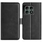 For OnePlus 10 Pro 5G Dual-side Magnetic Buckle Horizontal Flip Leather Case with Holder & Card Slots & Wallet(Black) - 1