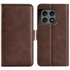 For OnePlus 10 Pro 5G Dual-side Magnetic Buckle Horizontal Flip Leather Case with Holder & Card Slots & Wallet(Brown) - 1