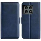 For OnePlus 10 Pro 5G Dual-side Magnetic Buckle Horizontal Flip Leather Case with Holder & Card Slots & Wallet(Dark Blue) - 1