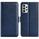 For Samsung Galaxy A33 5G Dual-side Magnetic Leather Case with Holder & Card Slots & Wallet(Dark Blue) - 1