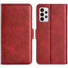 For Samsung Galaxy A33 5G Dual-side Magnetic Leather Case with Holder & Card Slots & Wallet(Red) - 1