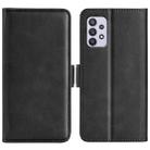 For Samsung Galaxy A53 5G Dual-side Magnetic Leather Case with Holder & Card Slots & Wallet(Black) - 1