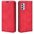 For Samsung Galaxy A53 5G Retro-skin Magnetic Leather Case with Holder & Card Slots & Wallet(Red) - 1