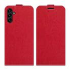 For Samsung Galaxy A13 5G R64 Texture Vertical Flip Leather Case with Card Slots & Photo Frame(Red) - 1