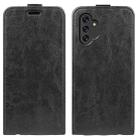 For Samsung Galaxy A13 4G R64 Texture Vertical Flip Leather Case with Card Slots & Photo Frame(Black) - 1