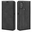 For Samsung Galaxy A03 166mm Retro-skin Magnetic Leather Case with Holder & Card Slots & Wallet(Black) - 1
