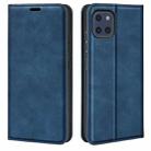 For Samsung Galaxy A03 166mm Retro-skin Magnetic Leather Case with Holder & Card Slots & Wallet(Dark Blue) - 1