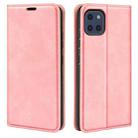 For Samsung Galaxy A03 166mm Retro-skin Magnetic Leather Case with Holder & Card Slots & Wallet(Pink) - 1