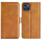 For Samsung Galaxy A03 166mm Dual-side Magnetic Buckle Horizontal Flip Leather Case with Holder & Card Slots & Wallet(Yellow) - 1