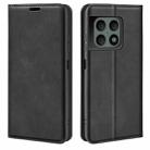 For OnePlus 10 Pro 5G Retro-skin Magnetic Suction Phone Leather Case with Holder & Card Slots & Wallet(Black) - 1