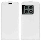 For OnePlus 10 Pro 5G  R64 Texture Single Vertical Flip Leather Phone Protective Case with Card Slots & Photo Frame(White) - 1