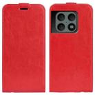 For OnePlus 10 Pro 5G  R64 Texture Single Vertical Flip Leather Phone Protective Case with Card Slots & Photo Frame(Red) - 1