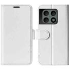 For  OnePlus 10 Pro 5G R64 Texture Single Horizontal Flip Phone Protective Case with Holder & Card Slots & Wallet& Photo Frame(White) - 1