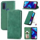 For Motorola Moto G Pure Retro Skin Feel Magnetic Horizontal Flip Leather Case(Green) - 1