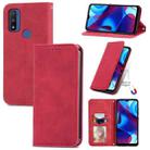 For Motorola Moto G Pure Retro Skin Feel Magnetic Horizontal Flip Leather Case(Red) - 1