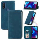 For Motorola Moto G Pure Retro Skin Feel Magnetic Horizontal Flip Leather Case(Blue) - 1