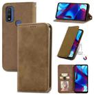 For Motorola Moto G Pure Retro Skin Feel Magnetic Horizontal Flip Leather Case(Brown) - 1