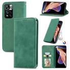 For Xiaomi Redmi Note 11 Pro China /11 Pro+ Retro Skin Feel Magnetic Horizontal Flip Leather Case(Green) - 1