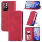 For Xiaomi Redmi Note 11 Retro Skin Feel Magnetic Horizontal Flip Leather Case(Red) - 1