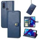 For Motorola Moto G Pure Retro Solid Color Buckle Leather Phone Case(Blue) - 1