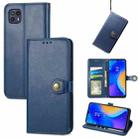 For Motorola Moto G50 5G Retro Solid Color Buckle Leather Phone Case(Blue) - 1