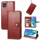 For Motorola Moto G50 5G Retro Solid Color Buckle Leather Phone Case(Red) - 1