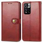 For Xiaomi Redmi Note 11 Pro / 11 Pro+ Retro Solid Color Buckle Leather Phone Case(Red) - 1