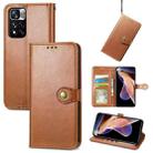 For Xiaomi Redmi Note 11 Pro / 11 Pro+ Retro Solid Color Buckle Leather Phone Case(Brown) - 1