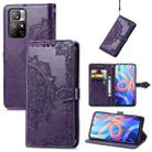 Mandala Flower Embossed Flip Leather Phone Case For Xiaomi Redmi Note 11(Purple) - 1