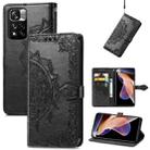 Mandala Flower Embossed Flip Leather Phone Case For Xiaomi Redmi Note 11 Pro / 11 Pro+(Black) - 1