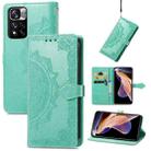 Mandala Flower Embossed Flip Leather Phone Case For Xiaomi Redmi Note 11 Pro / 11 Pro+(Green) - 1