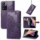 Mandala Flower Embossed Flip Leather Phone Case For Xiaomi Redmi Note 11 Pro / 11 Pro+(Purple) - 1
