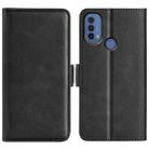 For Motorola Moto E30 / E40 Dual-side Magnetic Buckle Leather Phone Case(Black) - 1