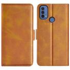 For Motorola Moto E30 / E40 Dual-side Magnetic Buckle Leather Phone Case(Yellow) - 1