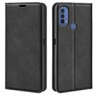 For Motorola Moto E30 / E40 Retro-skin Magnetic Suction Leather Phone Case(Black) - 1