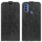 For Motorola Moto E30 / E40 R64 Texture Single Vertical Flip Leather Phone Case(Black) - 1