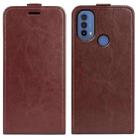 For Motorola Moto E30 / E40 R64 Texture Single Vertical Flip Leather Phone Case(Brown) - 1