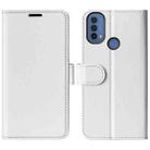For Motorola Moto E30 / E40 R64 Texture Single Horizontal Flip Phone Case(White) - 1